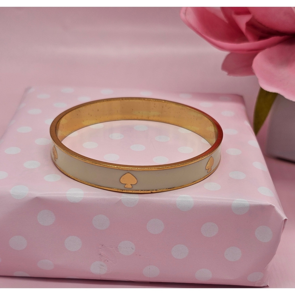 Kate Spade Cream Enamel Bow Bangle Bracelet